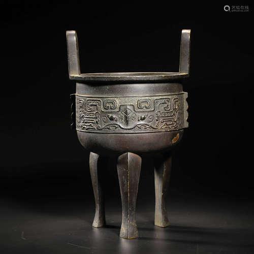 A Bronze Archaic Beast Tripod Incense Burner