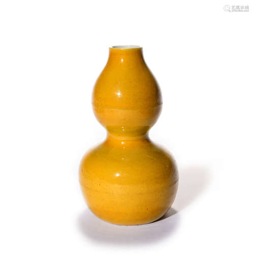 A Yellow Glaze Double Gourd-Shaped Vase