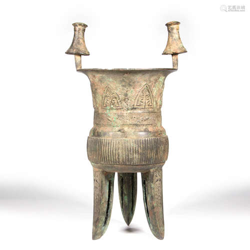 A Bronze Zun Wine Vessel