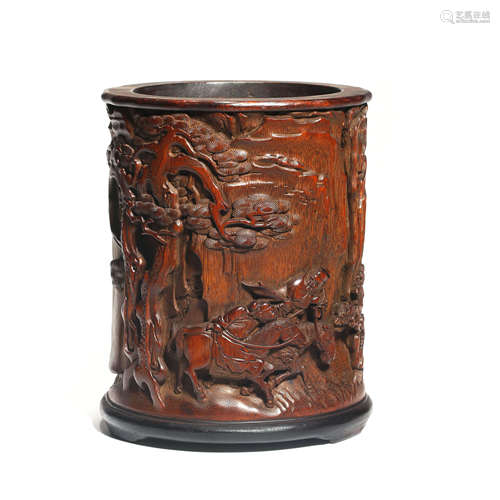 A Carved Bamboo Brushpot