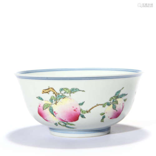 A Famillle Rose Sanduo And Flower Bowl