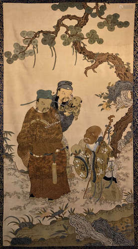 A Silk Kesi Panel Of Immortal And Figure