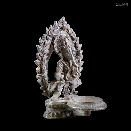 Old Hindu Prayer Lamp in shape of Ganesha