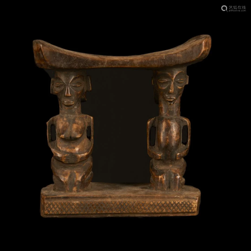 African Wooden Ceremonial Child Stool