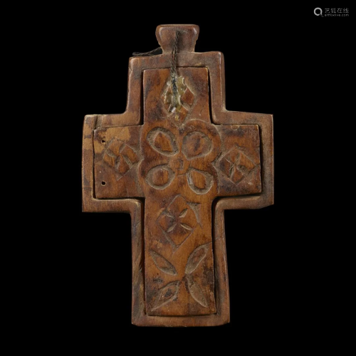 Old Pair of Orthodox Painted Crosses