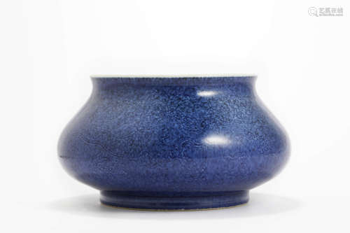 CHINESE SACRIFICIAL BLUE GLAZE DRAGON WATER COUPE