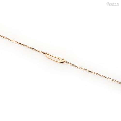 HERMES, Bracelet chaine d ancre Mini Punk en or rose 18K (75...