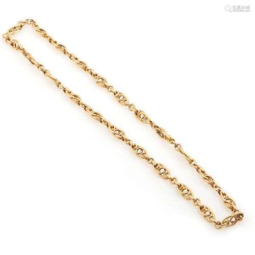 Chaine en or jaune 18K (750/°°), maille fantaisie. Longueur ...