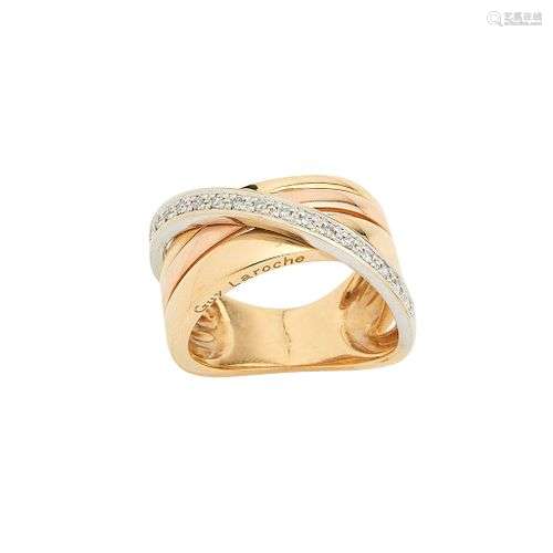 Guy LAROCHE, Bague bandeau en or jaune 18K (750/°°), formée ...