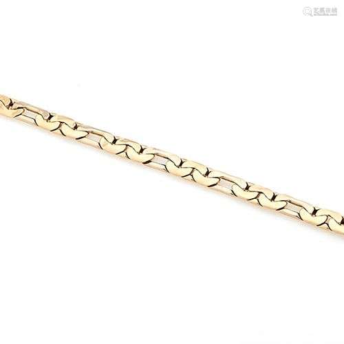 Bracelet en or jaune 18K (750/°°, maillons fantaisie plats. ...