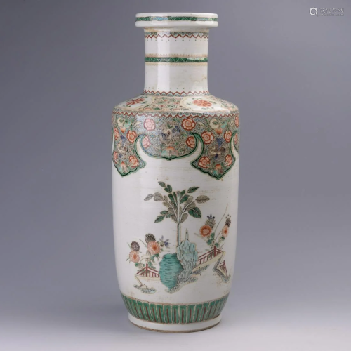 Chinese Famille Verte Porcelain Vase 18