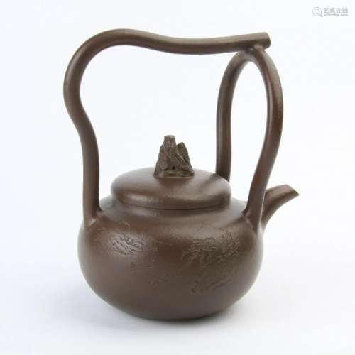 Chinese Collection Yixing Zisha Clay Handle Teapot