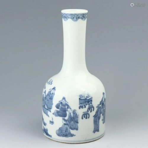 Chinese Blue And White Porcelain Figures Vase