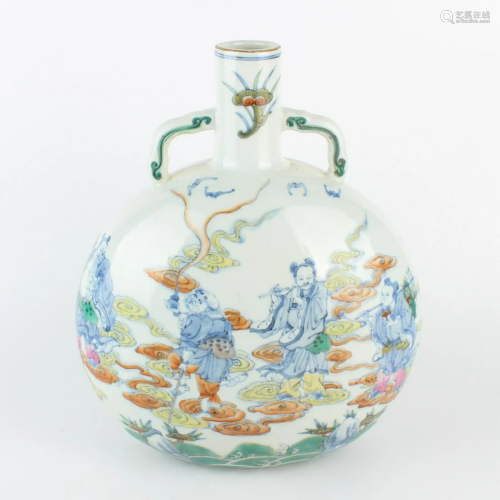 Chinese Colorful Blue And White Porcelain Vase