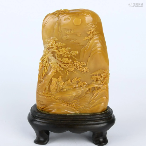 Chinese Carving Character Story Shoushan Stone Statue