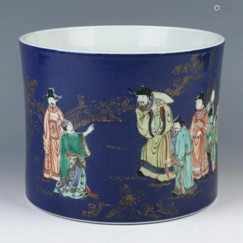 Chinese Porcelain Figures Brush Pot