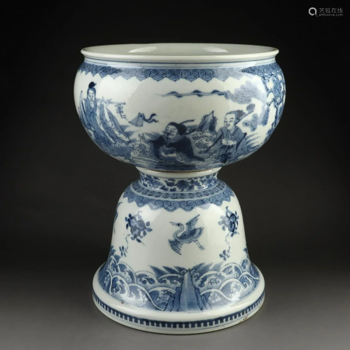 Chinese Blue And White Porcelain Alms Bowl
