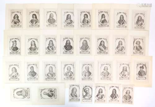 HERRSCHERPORTRAITS, Sammlung von 28, 17. Jh.,