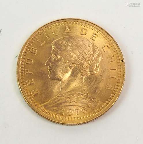 CHILE, 20 Pesos 1976, 4,06g 900er-Gold, vz