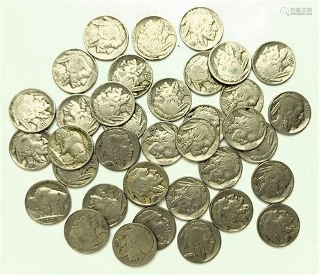 Roll of 37 Buffalo Nickels 1935 - 1937