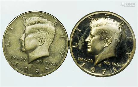 Group of 2 Proof Kennedy Half Dollars1971-S and 1995-S