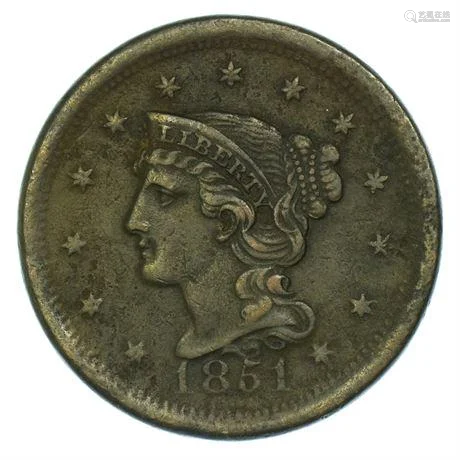 1851 Braided Hair Large Cent