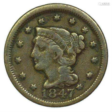 1847 Braided Hair Large Cent