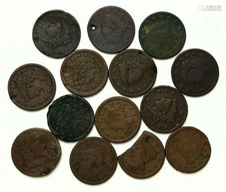Group of 14 Large Cents
