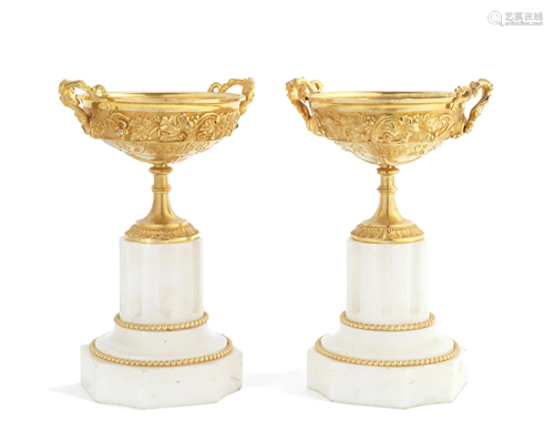 A PAIR OF LATE 19TH CENTURY FRENCH GILT BRONZE AND