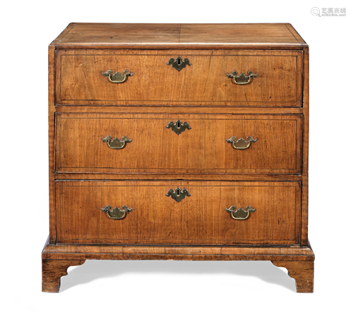 A GEORGE II WALNUT CADDY TOP CHEST OF SMALL PROPORTIONS