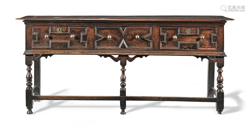 A LATE 17TH CENTURY OAK LOW DRESSER