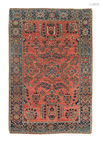 A CHARMING RUG WITH FLORAL MOTIFS