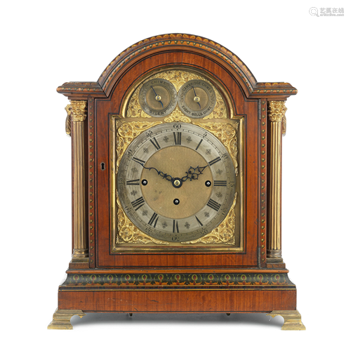 A LATE 19TH CENTURY PAINTED SATINWOOD AND BRASS …