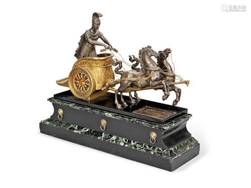 A LATE 19TH CENTURY FRENCH BRONZE AND MARBLE MA…