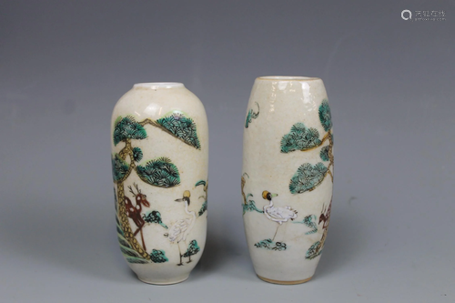 Two Sancai Vases, Qing Dynasty