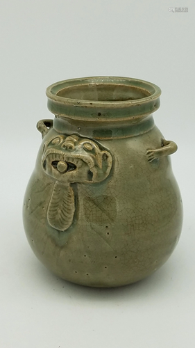 A Song-Style Celadon-Glazed Vessel