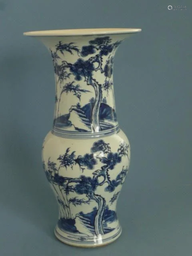 A Blue and White Vase, Qing Dynasty