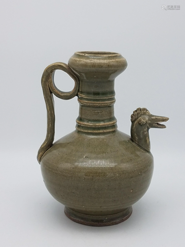 A Song-Style Celadon-Glazed Ewer