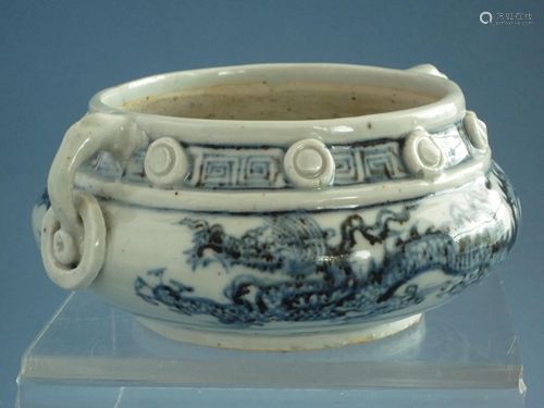 A Ming-Style Blue and White Censer