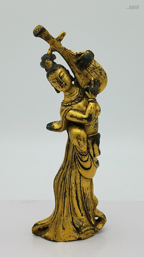 A Tang-Style Gilt-Bronze Figurine