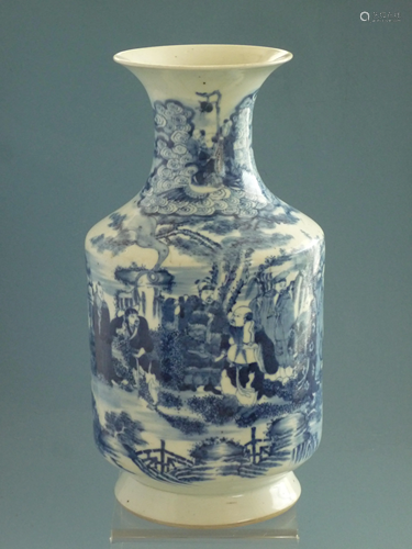 A Blue and White Vase, Qing Dynasty