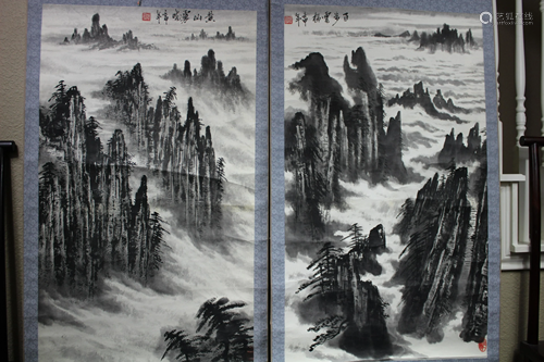 A Pair of Scrolled Chinese Classic Paintings