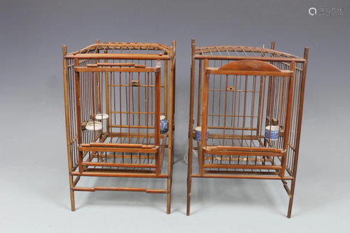 A Pair of Bamboo Birdcages, Qing Dynasty