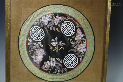 A Framed Chinese Embroidery