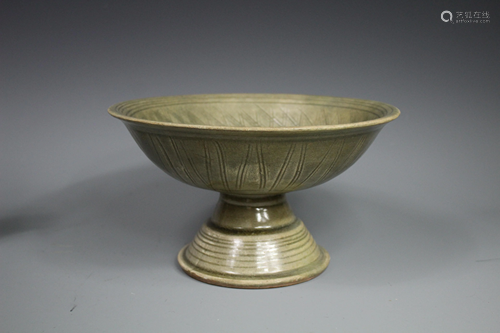 A Celadon-Glazed Stem Dish, Mid 18th Century