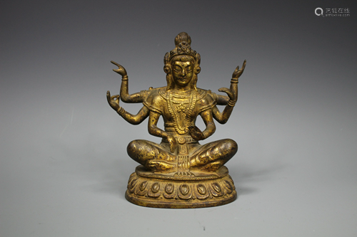 A Gilt-Bronze Figure of Buddha Shakyamuni, 18th Century