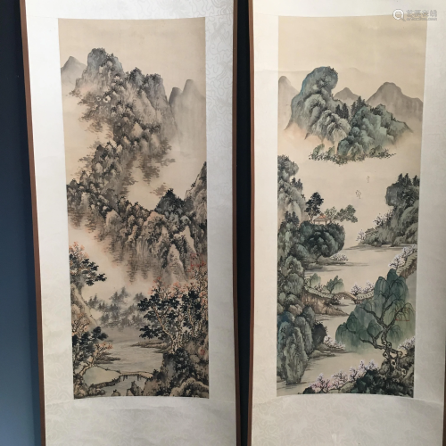 Two Scrolled Chinese 'Landscape' Paintings