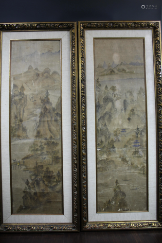 Two Framed Chinese Classic 'Landscape' Paintings
