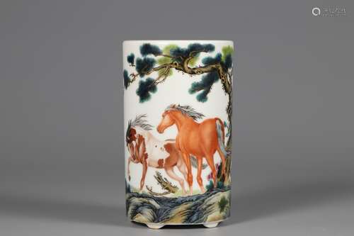 Pen holder of the poem Ma Fang Nan Shan in Qing Dynasty