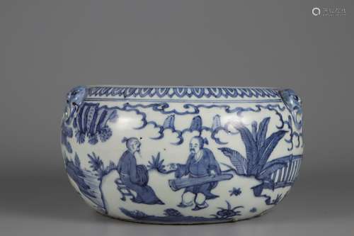 The story of the blue and white characters in Ming Dynasty